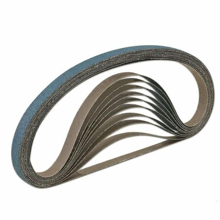 CGW ABRASIVES File Narrow Coated Abrasive Belt, 1 in W x 30 in L, 80 Grit, Fine Grade, Z3 Zirconia Alumina Abrasiv 61559